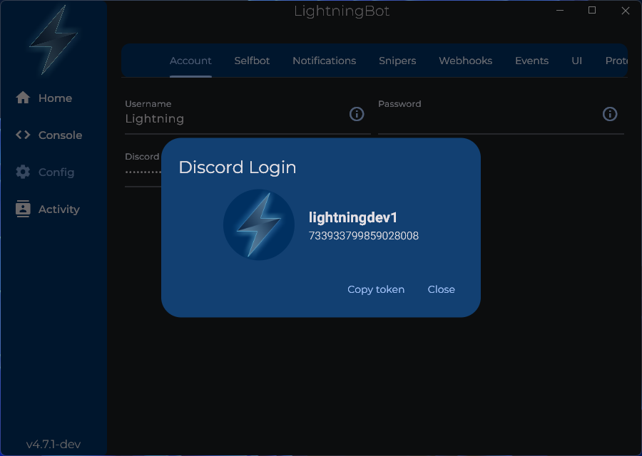 UI Window - Discord login success